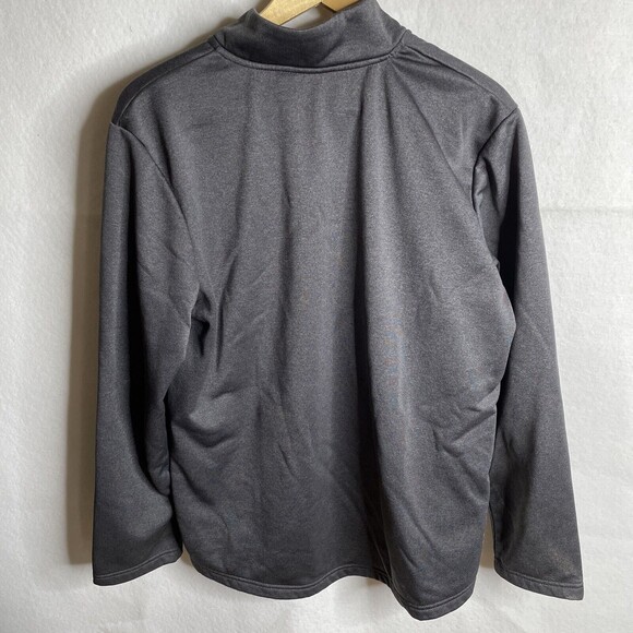 Head Fleece Sweatshirt Mens Gray Quarter Zip Pullover Mock Neck Pocket Size M - Picture 8 of 11